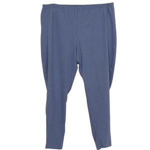 ROAMAN'S Cornflower Blue Stretch Cotton Knit Ankle Length Leggings 2X NEW